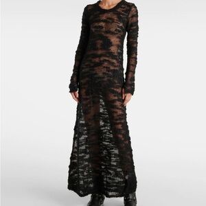 GANNI Sheer Bouclé Maxi Dress